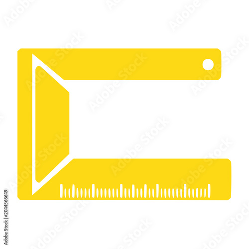 Yellow square ruler icon with measurement markings
