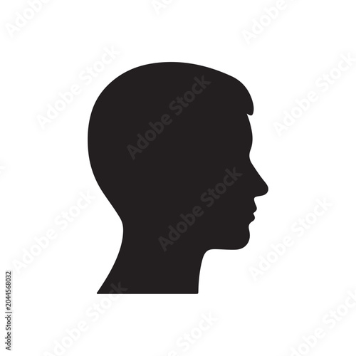 Portrait silhouette icon vector illustration on white background
