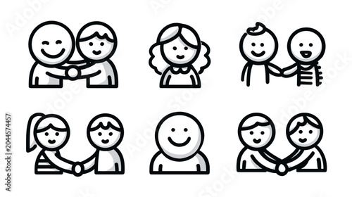 Foto Illustration of Friendship and Connection Through Diverse Groups of Children Smi