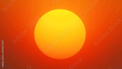 Vibrant Orange Sunset with a Bright Yellow Sun.