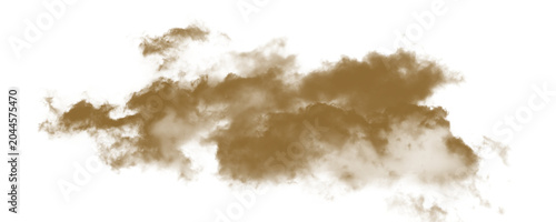 Brown Dusty Cloud Effect Isolated on White Background