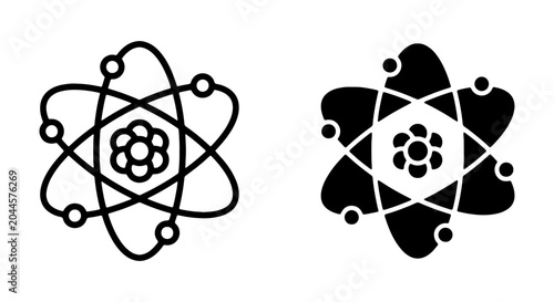 Fotografie Atomic Structure Icons, Science Symbols, Molecular Orbitals, Chemistry Graphics