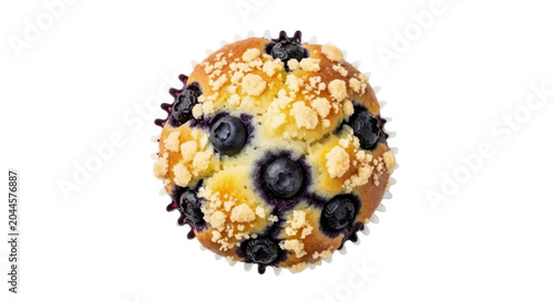 Minimal black silhouette icon, simple flat vector, bold black shape, no, no shading fresh blueberry muffin with crumble topping on a, flat icon style
