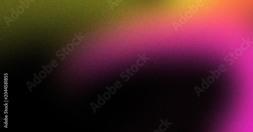 Abstract gradient background featuring a vibrant blend of deep pink orange and yellow hues with a heavy grainy texture applied throughout the digital canvas for a modern artistic visual effect.