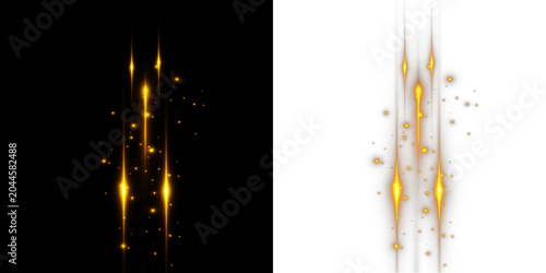 Εκτύπωση καμβά Golden stardust with glowing light and sparkling particles