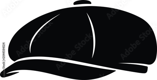 Silhouette vector flat cap headwear for vintage men style design