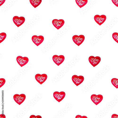 Seamless pattern with i love you hearts