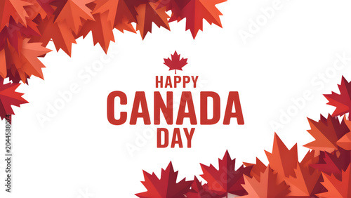 Cuadro en lienzo Canada Day Celebration with Red Maple Leaves