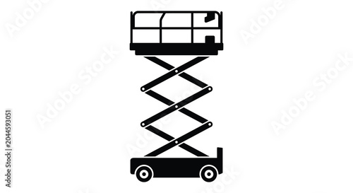 Foto scissor lift silhouette on white background construction equipment machine tool