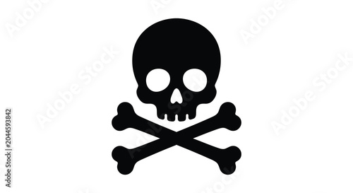 Photos skull and crossbones silhouette on white background bones skeleton death danger
