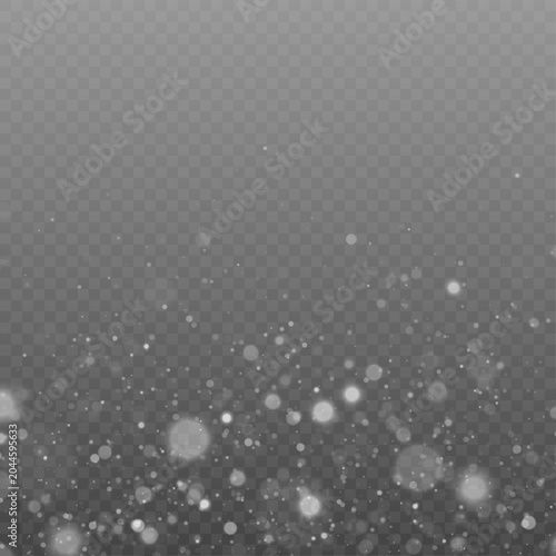 Radiant silver particles drift gracefully through the scene. Delicate sparkles create a luxurious visual effect. Vector illustration with glowing accents.