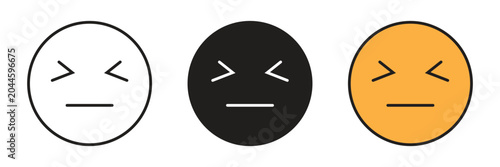 Foto Neutral Expression Facial Icon Or Squinting Neutral Emoji