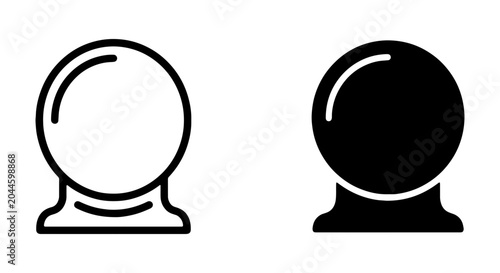 Foto Crystal Ball Icons, Fortune Telling Symbols, Future Prediction Graphics, Mystica