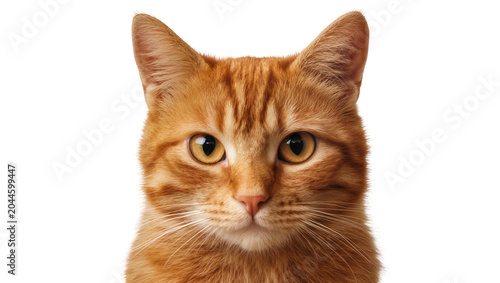 Tableau sur toile Orange tabby cat face with yellow eyes