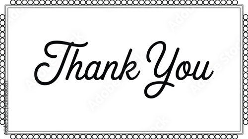 Tableau sur toile thank you elegant calligraphy typography with decorative ornamental frame border