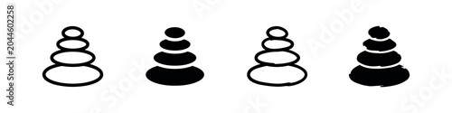 Photography Stacked Stones Zen Icon Set - Balance and Meditation Symbol