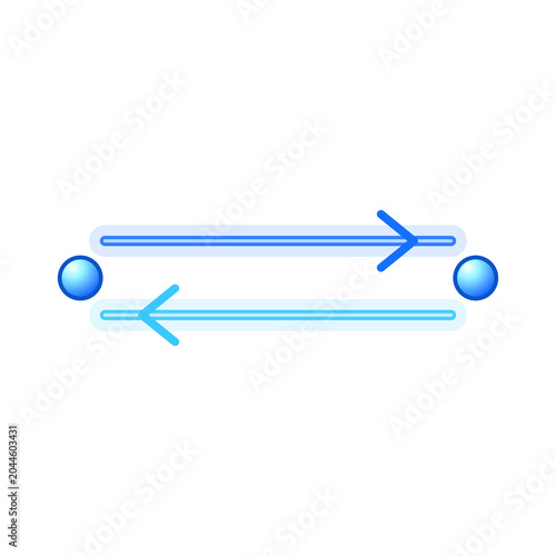 Two parallel arrows showing bidirectional data exchange