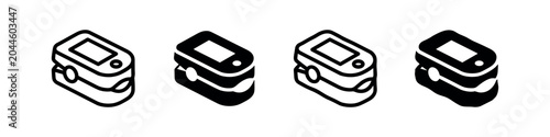Φωτογραφία Pulse oximeter icon set for medical oxygen saturation monitoring.