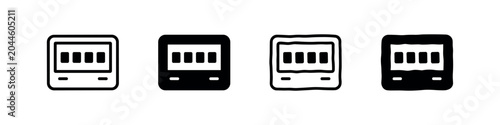 Konstfotografi Four remote control or pager icons in different styles