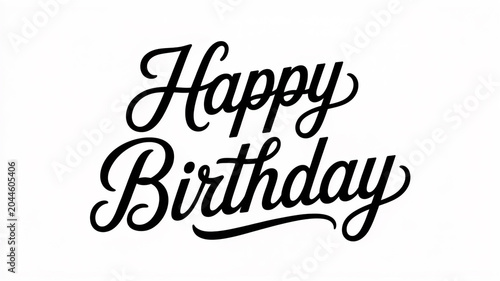 Script typography for happy birthday celebration greeting
