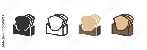 Schilderij op canvas Coffee filter paper icon set, pour over brewing accessory and cafe equipment symbol