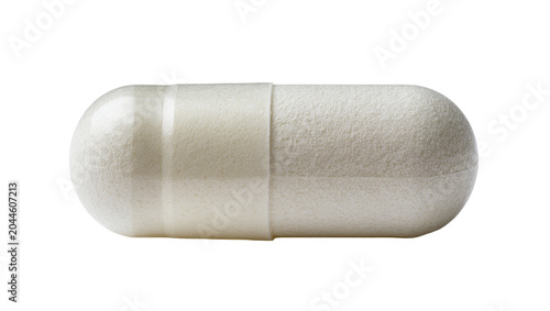 Quadro su tela White capsule pill with textured surface and translucent band