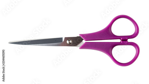 Fotografija Purple handled scissors with silver blades