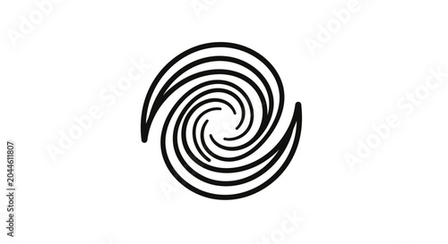 Black swirl spiral shape symbol icon.