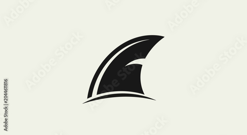 Black shark fin icon