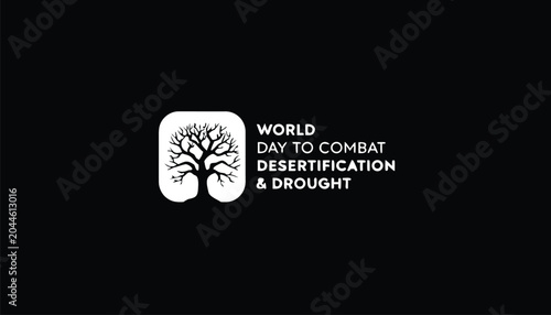 Photos White tree icon for world day to combat desertification and drought