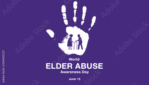 Fotografie White handprint silhouette with elderly couple for world awareness day