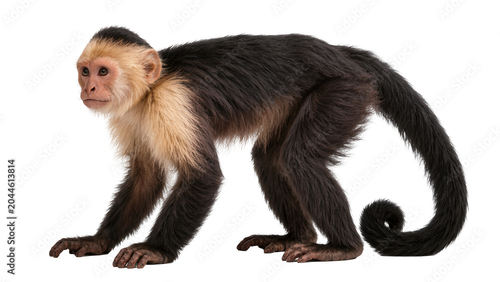 Fototapeta premium Capuchin monkey with dark fur and light face
