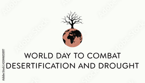 Foto Minimalist graphic design featuring a dead tree on planet earth