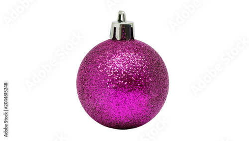 Foto Sparkling fuchsia Christmas ornament with silver cap
