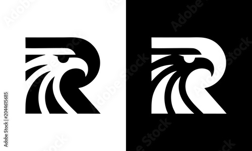 Creative letter r eagle logo ...