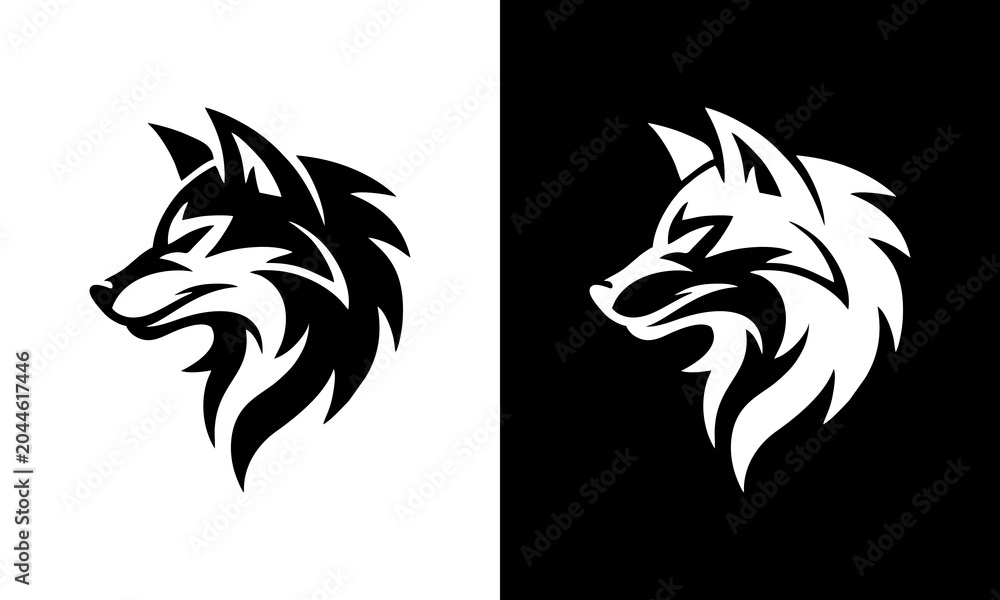 Obraz premium Stylized wolf head silhouette...