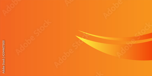 Schilderij op canvas Abstract Orange Background with Elegant Right Side Curved Wave Shapes Minimalist