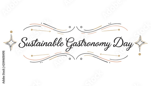 Quadro su tela Elegant decorative text design for the annual sustainable gastronomy day celebra