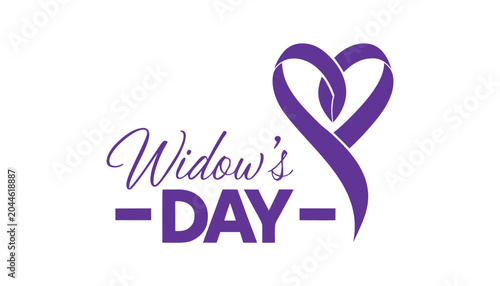 Φωτογραφία Purple heart awareness ribbon for international widows day graphic design
