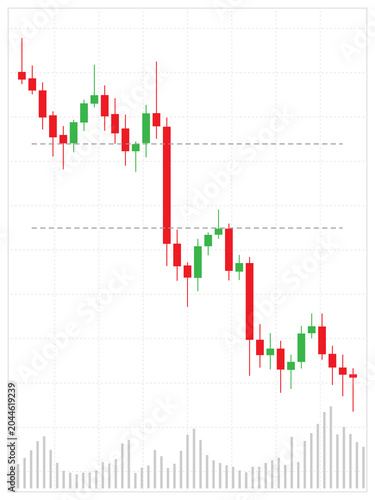 Trading candlestick pattern. For stock, crypto, forex investment trading analysis. Vector illustration.