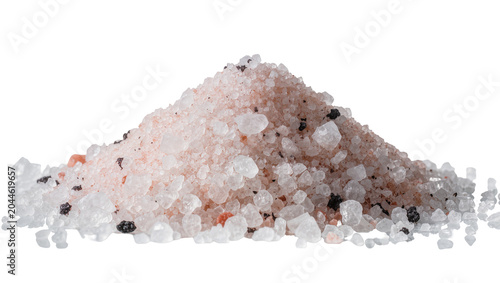 Foto Pile of coarse pink Himalayan salt crystals with black specks