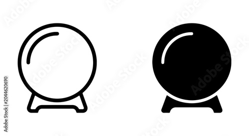 Canvastavla Crystal Ball Icons, Fortune Telling Symbols, Future Prediction Vector Graphics