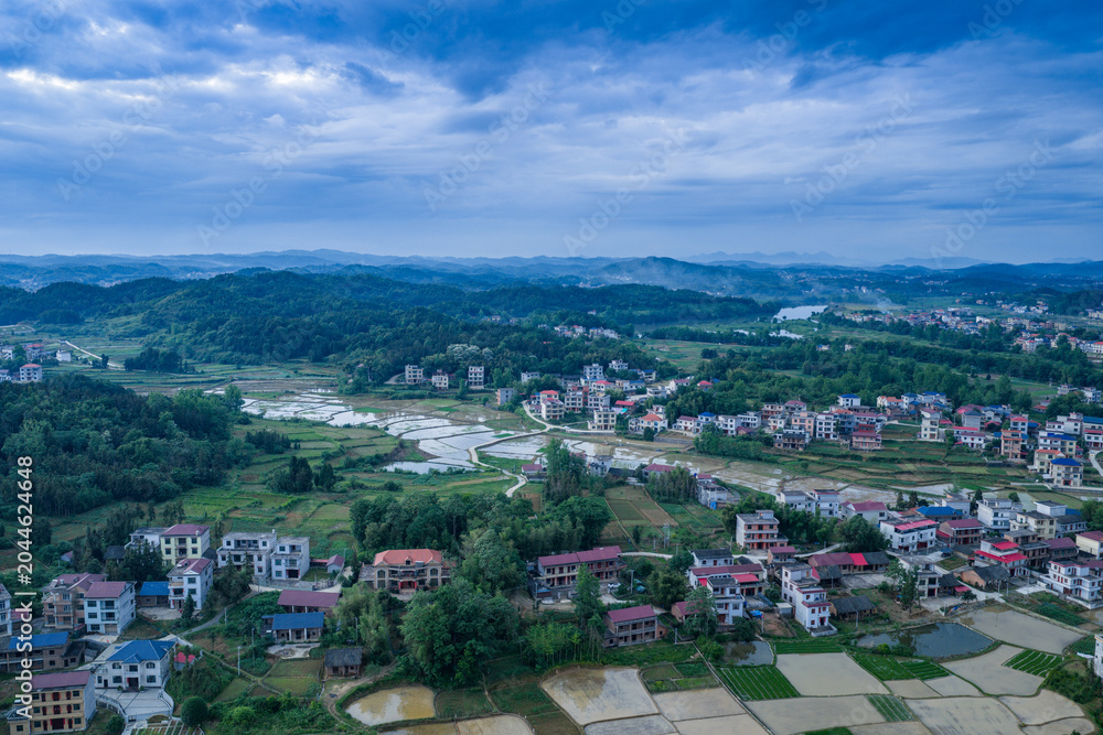 Fototapeta premium Beautiful Villages and Pastoral Scenery