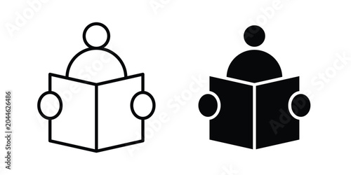 Fotografía Book open reader icon editable. Vector pack in black