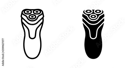 Canvastavla Electric Shaver Icons, Rotary Razor Vector Graphics, Personal Grooming Tools, Cl