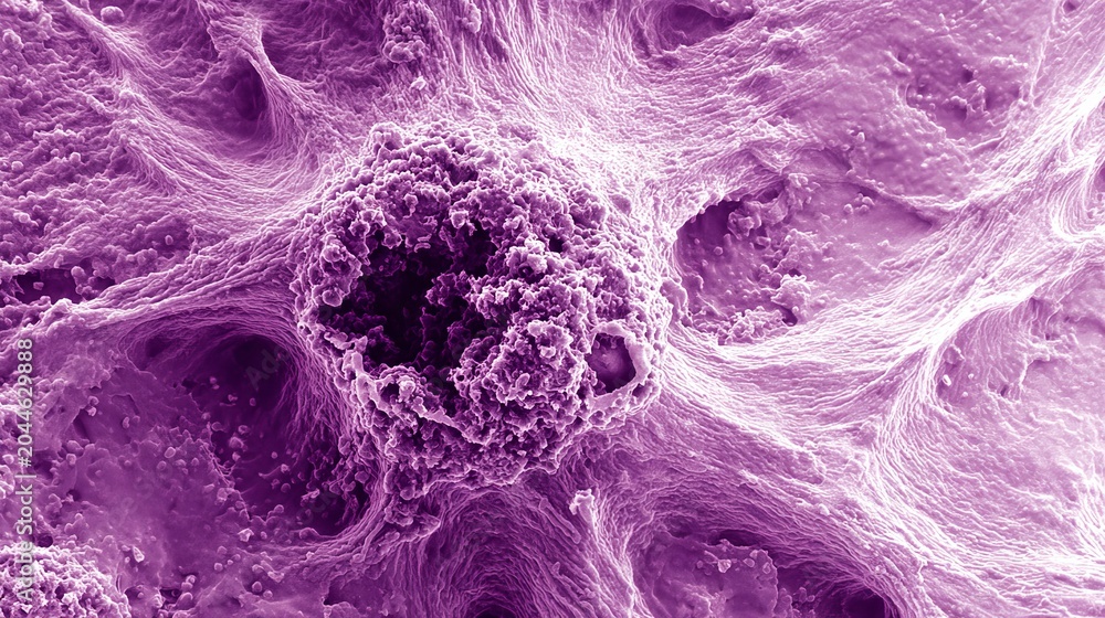 Obraz premium Microscopic View of Acinar Lung Adenocarcinoma Showing Cancerous Tissue Structure and Cellular Patterns, Medical Pathology Concept for Oncology Research, Diagnosis and Healthcare Education