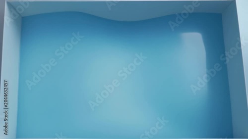 Top View of Empty Blue Plastic Basin.