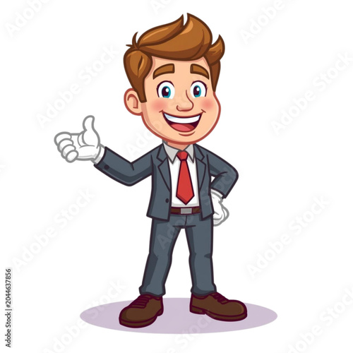 Finance Business Mascot Character Cartoon Vector Illustration