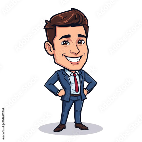 Finance Business Mascot Character Cartoon Vector Illustration