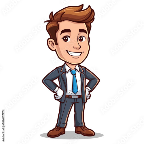 Finance Business Mascot Character Cartoon Vector Illustration